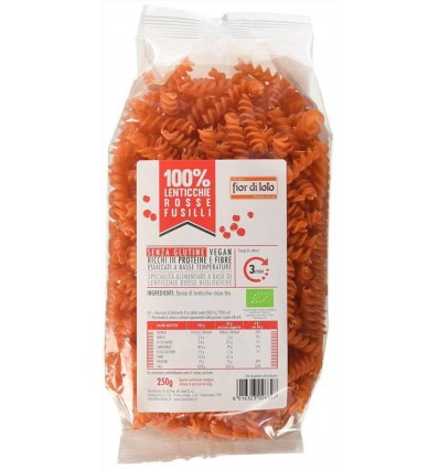 Fusilli di Lenticchie Rosse - 250g - Il Fior di Loto 